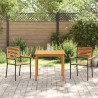 Ensemble de salle à manger de jardin 3 pcs Noir 85 x 85 x 74 cm 
