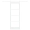 Porte Coulissante avec Kit Quincaillerie Blanche 73,5x198,5 cm Bois Massif Pin 