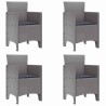 Ensemble de salle à manger de jardin 5 pcs Gris clair 