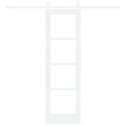 Porte Coulissante avec Kit de Matériel Blanche 61x198,5 cm en Bois Massif de Pin 