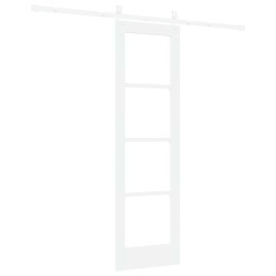 Porte Coulissante avec Kit de Matériel Blanche 61x198,5 cm en Bois Massif de Pin 