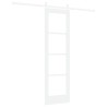 Porte Coulissante avec Kit de Matériel Blanche 61x198,5 cm en Bois Massif de Pin 