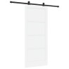 Porte coulissante avec quincaillerie blanche 86x198,5 cm en bois solide en pin 
