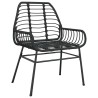 Ensemble de jardin 3 pièces en poly rotin noir 