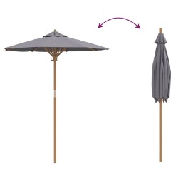 Parasol de jardin gris foncé , 180 x 230 cm en bambou 