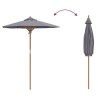Parasol de jardin gris foncé , 180 x 230 cm en bambou 