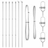 Set de Poteaux de Clôture Argent 7 pcs Argent Ø32mm 200 cm 
