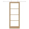 Porte Coulissante avec Kit de Matériel 'ORKDAL'Bois Massif & Verre 