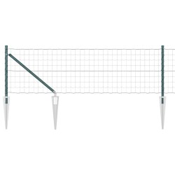 Clôture Euro avec 13 poteaux pointus de 0,8x25 m en acier galvanisé vert 
