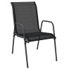Ensemble à manger de jardin 5 pcs noir textilène et acier 