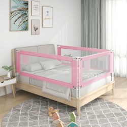 Barrière de sécurité de lit d'enfant Rose 200x25 cm Tissu 