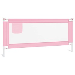 Barrière de sécurité de lit d'enfant Rose 200x25 cm Tissu 