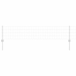 Clôture Euro avec 5 poteaux U Argent 0,4x10 m Acier 
