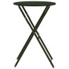Table Bistro Pliante Vert Foncé Ø50 x 71 cm, en Acier Revêtu de Poudre 