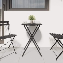 Table Bistro Pliable Anthracite Ø50 x 71 cm Acier Thermolaqué 