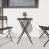 Table Bistro Pliable Anthracite Ø50 x 71 cm Acier Thermolaqué 