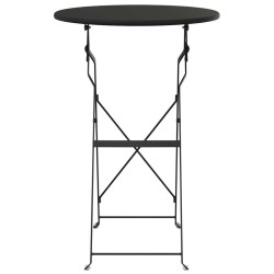 Table Bistro Pliable Anthracite Ø50 x 71 cm Acier Thermolaqué 