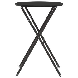 Table Bistro Pliable Anthracite Ø50 x 71 cm Acier Thermolaqué 
