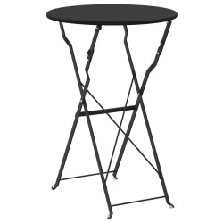 Table Bistro Pliable Anthracite Ø50 x 71 cm Acier Thermolaqué 