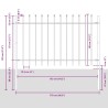 Clôture de jardin avec une pointe blanche - 1,7 x 0,8 m - Acier 