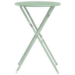 Table de jardin pliable mint clair Ø50 x 71 cm en acier 
