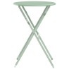 Table de jardin pliable mint clair Ø50 x 71 cm en acier 