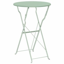 Table de jardin pliable mint clair Ø50 x 71 cm en acier 