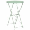 Table de jardin pliable mint clair Ø50 x 71 cm en acier 