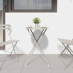Table de bistrot pliante beige Ø50 x 71 cm en acier recouvert de poudre 