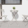 Table de bistrot pliante beige Ø50 x 71 cm en acier recouvert de poudre 