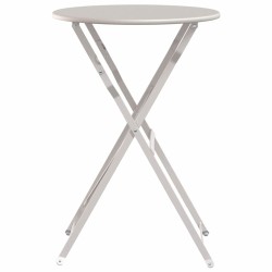 Table de bistrot pliante beige Ø50 x 71 cm en acier recouvert de poudre 