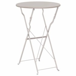 Table de bistrot pliante beige Ø50 x 71 cm en acier recouvert de poudre 