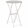 Table de bistrot pliante beige Ø50 x 71 cm en acier recouvert de poudre 