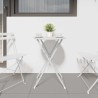 Table de bistro pliable blanche Ø50 x 71 cm en acier émaillé 
