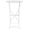 Table de bistro pliable blanche Ø50 x 71 cm en acier émaillé 
