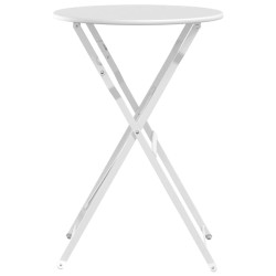 Table de bistro pliable blanche Ø50 x 71 cm en acier émaillé 