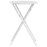 Table de bistro pliable blanche Ø50 x 71 cm en acier émaillé 