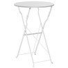 Table de bistro pliable blanche Ø50 x 71 cm en acier émaillé 