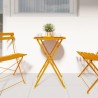Table bistrot pliable Jaune moutarde Ø50 x 71 cm, en acier peint. 
