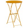 Table bistrot pliable Jaune moutarde Ø50 x 71 cm, en acier peint. 