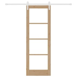 Porte Coulissante avec Kit Quincaillerie "ORKDAL" en Bois Massif & Verre 