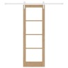 Porte Coulissante avec Kit Quincaillerie "ORKDAL" en Bois Massif & Verre 