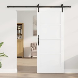 Porte Coulissante avec Quincaillerie Blanche 83x202 cm Bois Solide Pin 