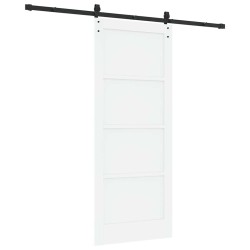 Porte Coulissante avec Quincaillerie Blanche 83x202 cm Bois Solide Pin 