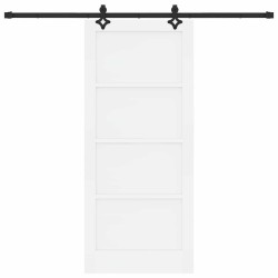 Porte coulissante avec kit de matériel 'ORKDAL'Bois massif blanc Pin 