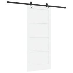Porte coulissante avec kit de matériel 'ORKDAL'Bois massif blanc Pin 