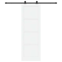 Porte coulissante avec quincaillerie 'ORKDAL'en bois de pin blanc massif 
