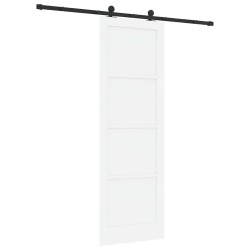 Porte coulissante avec quincaillerie 'ORKDAL'en bois de pin blanc massif 