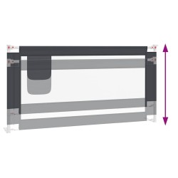 Barrière de sécurité de lit d'enfant Gris foncé 180x25 cm Tissu 