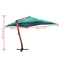 Parasol flottant Melia 300 x 400 cm Vert 